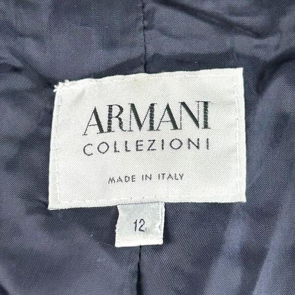 Armani Collezioni Gray Wool Blend Offset Pocket 12 Blazer Minimalist MSRP $854 - Picture 4 of 9